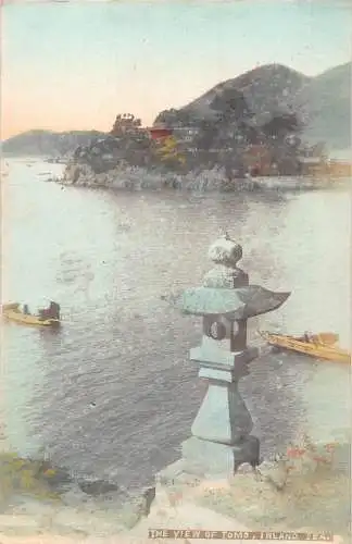 L268 Japan The View of Tomo Inland Sea Boats Vintage Postkarte