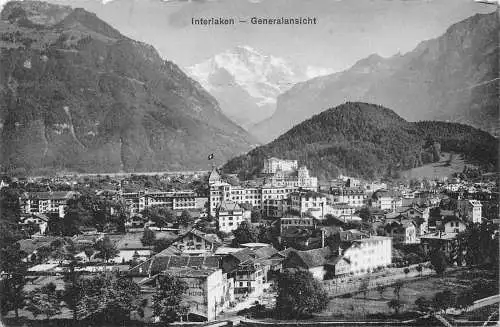 A810 Schweiz Interlaken Gesamtansicht Vintage Postkarte