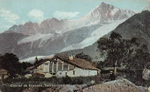 A810 Schweiz Glacier de Bossons Hütte Vintage Postkarte