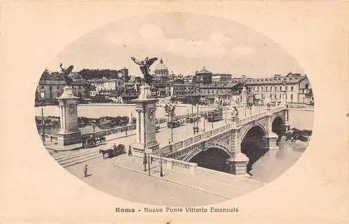 A807 Italien Rom Roma Nuovo Ponte Vittorio Emanuele Brücke Straßenbahn Postkarte