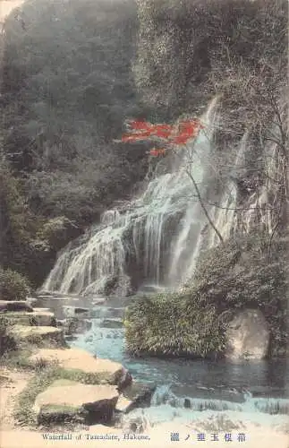 L267 Japan Wasserfall von Tamadare Hakone Wald Vintage Postkarte