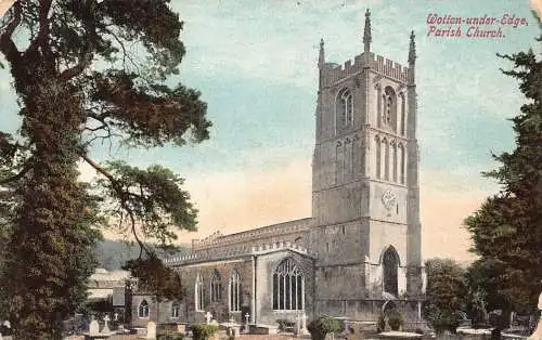 L247 England 1920 Wotton-under-Edge Parish Church Vintage Postkarte