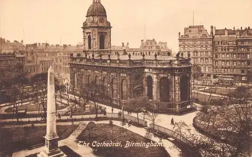 L246 England The Cathedral Birmingham Column Vintage Postkarte