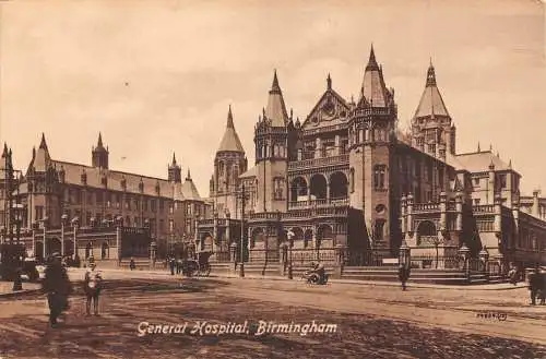 L246 England General Hospital Birmingham Vintage Postkarte