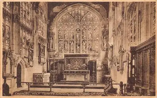 L246 England Chancel, Holy Trinity Church Stratford-on-avon Vintage Postkarte