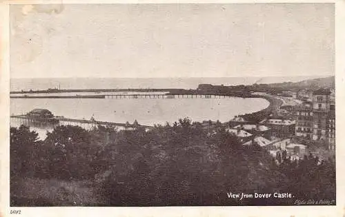 L247 England Blick vom Dover Castle Strand Vintage Postkarte