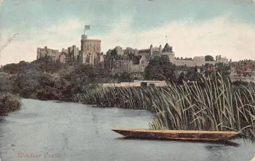 L247 England 1903 Windsor Castle From River Boat Vintage Postkarte