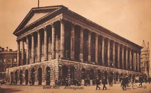 L245 England Town Hall Birmingham Fahrrad Vintage Postkarte