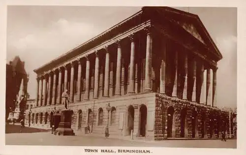 L242 England Town Hall Birmingham RPPC Vintage Postkarte
