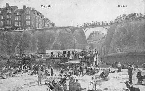 L245 England 1909 Margate The gap Strandstühle mieten Vintage Postkarte