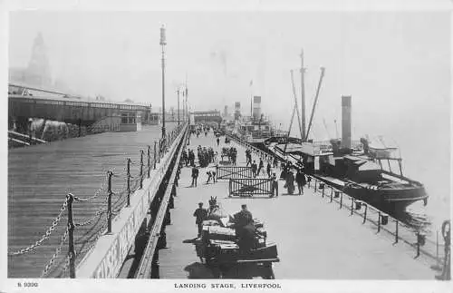 L245 England 1926 Landing Stage Liverpool Steamboat Carriage Vintage Postkarte
