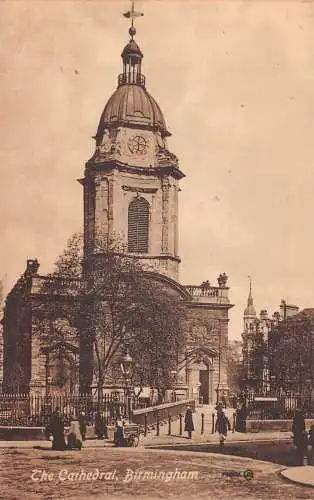 L245 England Cathedral Birmingham Vintage Postkarte