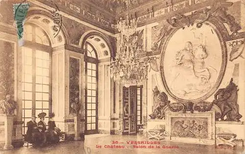 L095 Frankreich Schloss Versailles Salon de la Guerre Interieur Vintage Postkarte