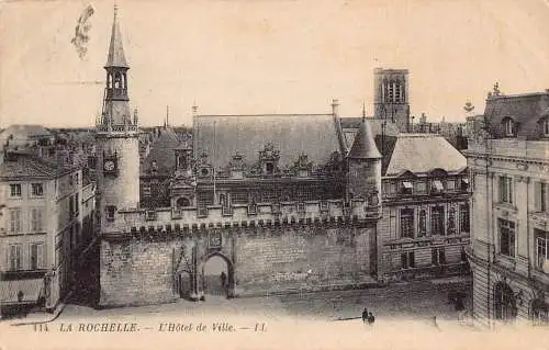 L096 Frankreich 1921 La Rochelle L'Hotel de Ville Vintage Postkarte