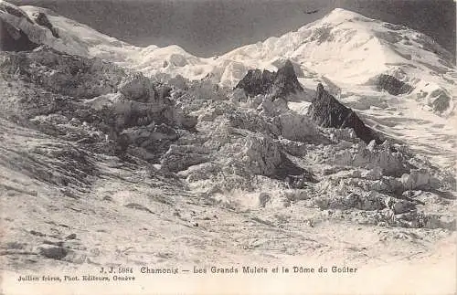 L096 Frankreich Chamonix Grands Mulets et Dome du Gouter Mouintains Vintage Postkarte