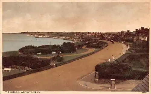 L242 England Westgate-on-Sea The Gardens Vintage Postkarte