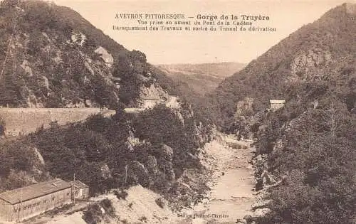 L095 Frankreich Schlucht de la Truyere Tunnel de Derivation Wald Vintage Postkarte