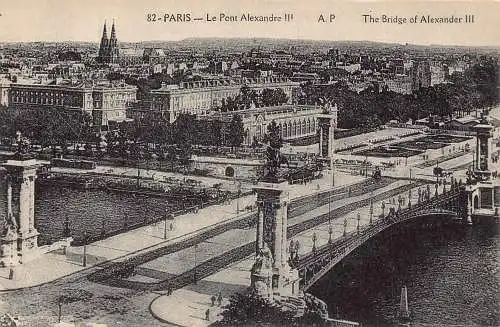 L095 Frankreich Paris Die Brücke Alexanders III Vintage Postkarte