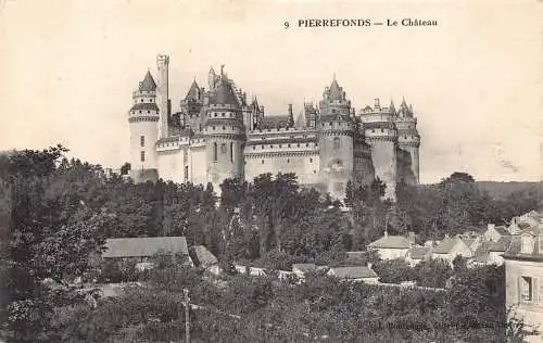L096 Frankreich Pierrefonds Schloss Le Chateau Vintage Postkarte