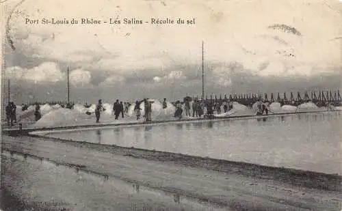 L096 Frankreich 1912 Port St Louis du Rhone Les Salins Salt Vintage Postkarte