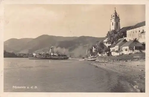 L097 Österreich 1942 Feldpost WWII Dürernstein Dampfschiff RPPC Vintage Postkarte