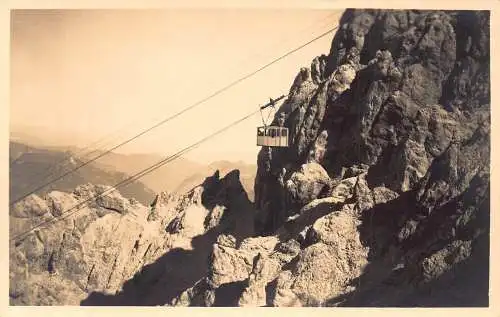 L097 Österreich Zugspitzbahn Ehrwald Tirol Felsgebiet Seilbahn Oldtimer Postkarte