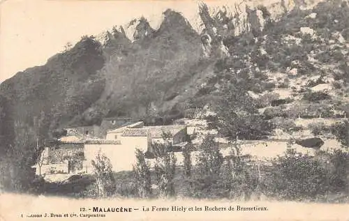 L096 Frankreich Malaucene La Ferme Hiely et Rochers de Brassetieux Vintage Postkarte