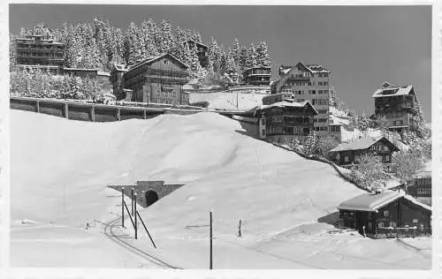 A187 Schweiz Arosa Tunneleingang Tunnel Berg Schnee Postkarte
