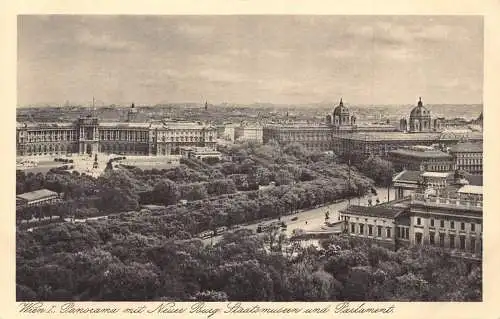 A188 Österreich Wien Wien Panorama Neue Burg Museum Parlament Vintage Postkarte