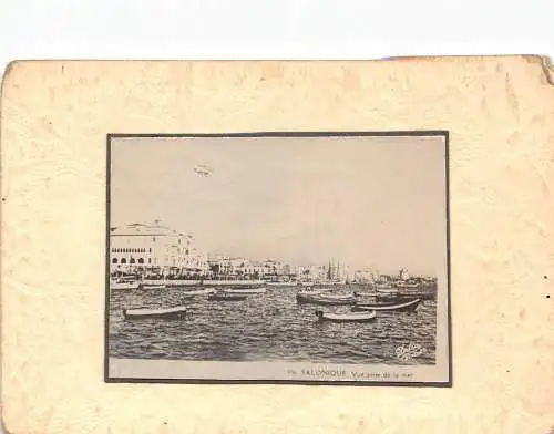 A189 Griechenland Thessaloniki Salonique Meerblick Boote Passepartout Postkarte