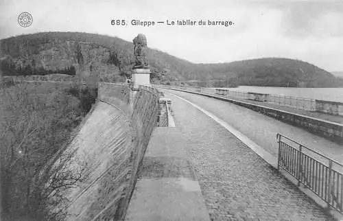 A189 Belgien Gileppe Le Tablier du Barrage Dam Vintage Postkarte
