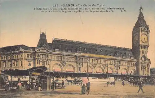 A827 Frankreich Paris Gare de Lyon Bahnhof Vintage Postkarte