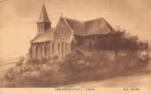 A822 Frankreich Ambleteuse Eglise Kirche Vintage Postkarte