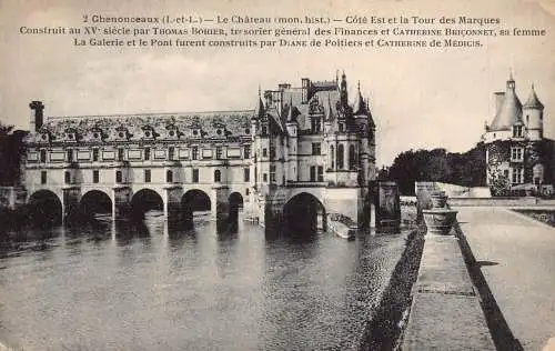 A819 Frankreich Chenonceaux Schloss Schloss Cote Est Tour des Marques Postkarte