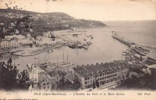 A819 Frankreich 1910 Schöne L'entree du Port et Mont Boron Hafen Boote Postkarte