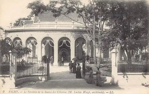 A823 Frankreich Vichy Pavillon de Source des Celestins Vintage Postkarte