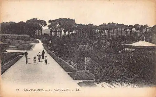 A823 Frankreich Saint Omer Jardin Öffentlicher Garten Vintage Postkarte