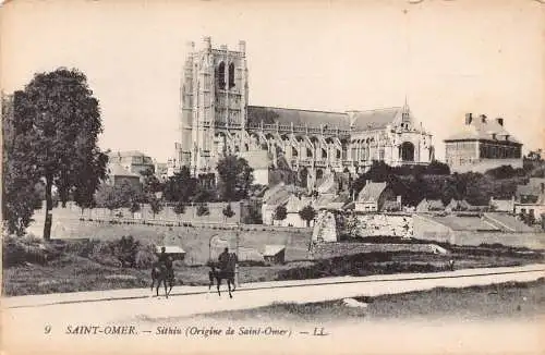 A823 Frankreich Saint Omer Sithiu Kirche Vintage Postkarte