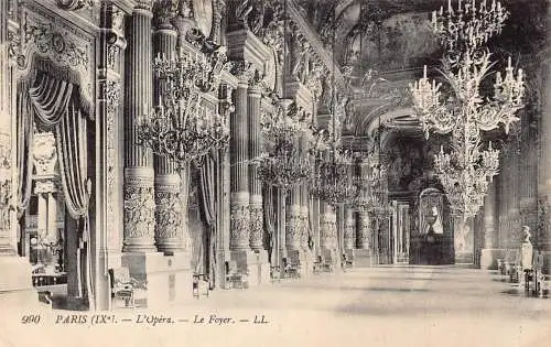 A826 Frankreich Paris L'Opera le Foyer Vintage Postkarte