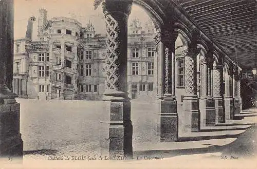 A823 Frankreich Chateau de Blois Schloss La Coonnade Vintage Postkarte