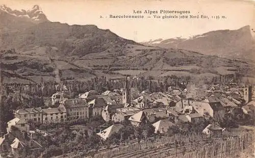 A824 Frankreich Barcelonnette Gesamtansicht Vintage Postkarte