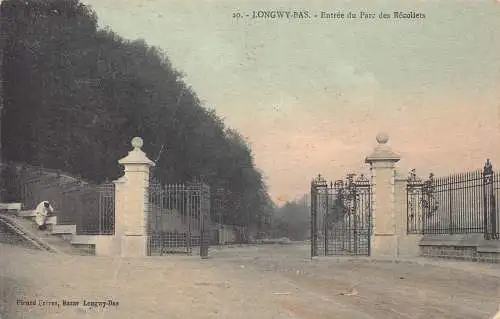 A826 Frankreich 1914 Longwy Bas Eingang Park der Recollets Vintage Postkarte