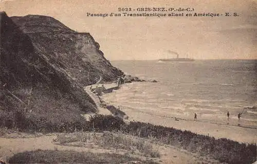 A825 Frankreich Gris-Nez Passage d'un Transatlantique allant Amerique Postkarte