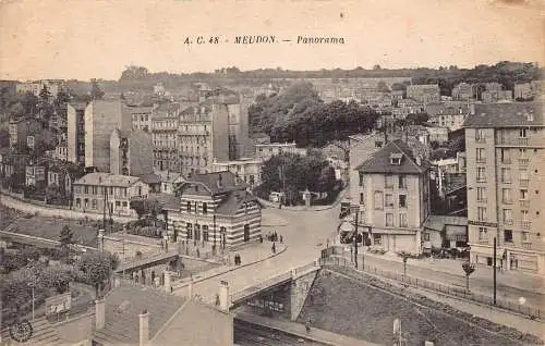 A822 Frankreich Meudon Panorama Vintage Postkarte