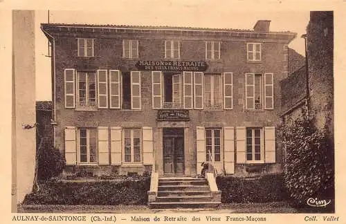 A822 Frankreich Aulnay de Saintonge Maison de Retraite Vieux Francs Macons Postkarte