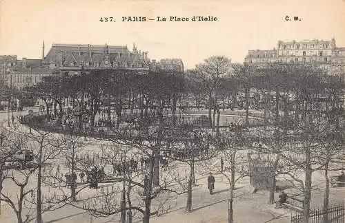 A822 Frankreich Paris La Place d'Italie Vintage Postkarte
