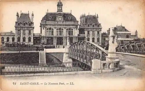 A822 Frankreich Saint Omer Nouveau Pont Bridge Vintage Postkarte