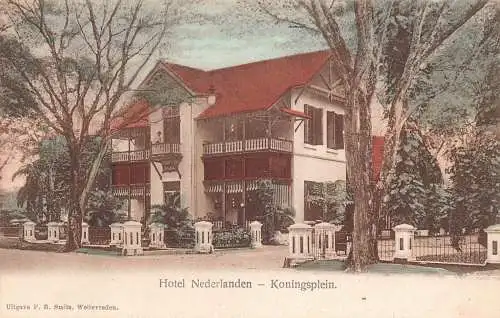 L281 Indonesien Niederländisch-Ostindien Hotel Nederlanden Koningsplein Postkarte