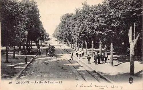 A826 Frankreich Mans Rue de Tesse Street Vintage Postkarte