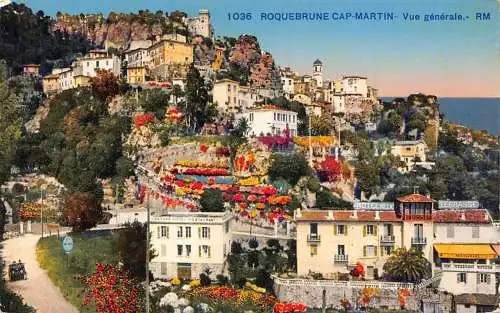 A822 Frankreich Roquebrune Cap Martin General View Hotel de Terrasse Postkarte